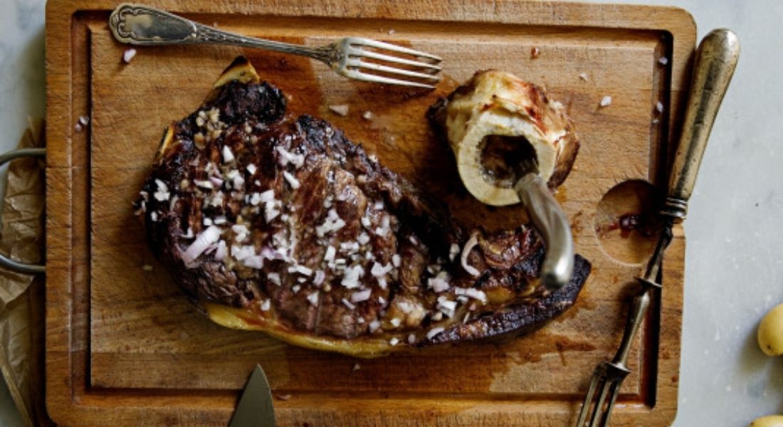 Ribeye with Bone Marrow Grass Fed Free RangeBay Meat Market